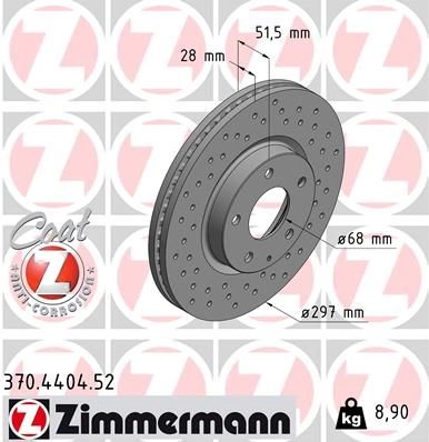 Тормозной диск ZIMMERMANN 370440452 4R2 XQ 1437878572 изображение 0