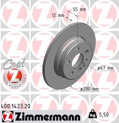 Тормозной диск ZIMMERMANN PP2KV3 B 906393 400142320 изображение 0