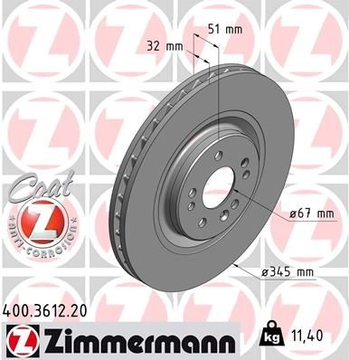 Тормозной диск ZIMMERMANN 906481 400361220 LNHZZ 2 изображение 0