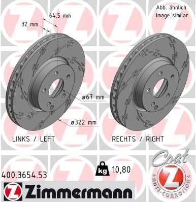 Тормозной диск ZIMMERMANN R49J XJI 1425077184 400365453 изображение 0