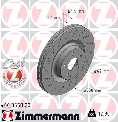 Тормозной диск ZIMMERMANN XV FGQ 400365820 906543