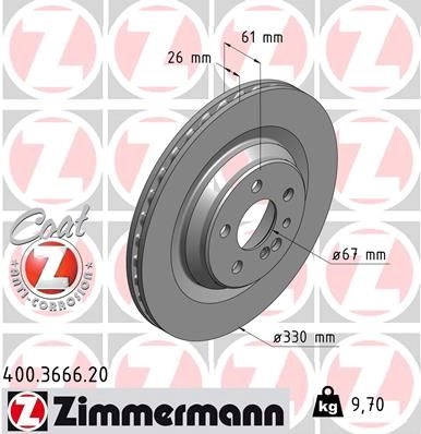 Тормозной диск ZIMMERMANN 906554 J78 TJPI 400366620 изображение 0