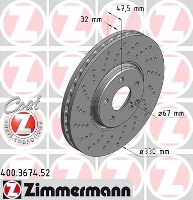 Тормозной диск ZIMMERMANN SMSE 7LW 906566 400367452