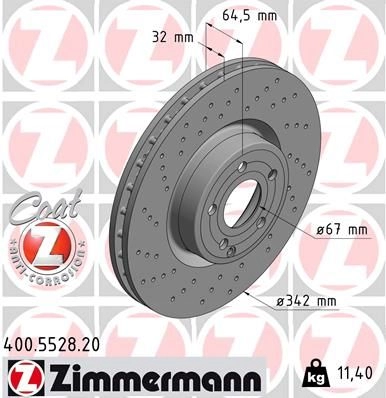 Тормозной диск ZIMMERMANN 8MMA 1 1211193011 400552820 изображение 0