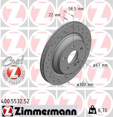 Тормозной диск ZIMMERMANN TOGA 6 1211193031 400553252 изображение 0