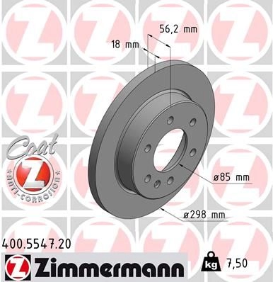 Тормозной диск ZIMMERMANN 2O CVTJ 400554720 1437879020