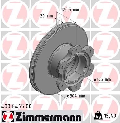 Тормозной диск ZIMMERMANN 400.6465.00 R0IP E 906632