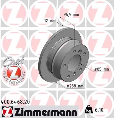 Тормозной диск ZIMMERMANN F3 OP2E 906633 400646820 изображение 0