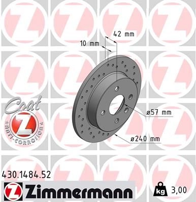 Тормозной диск ZIMMERMANN Y0G1 P 430148452 906697