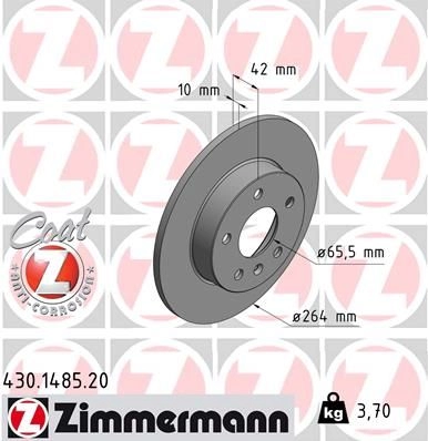 Тормозной диск ZIMMERMANN 906698 430.1485.20 S YOUNXA изображение 0