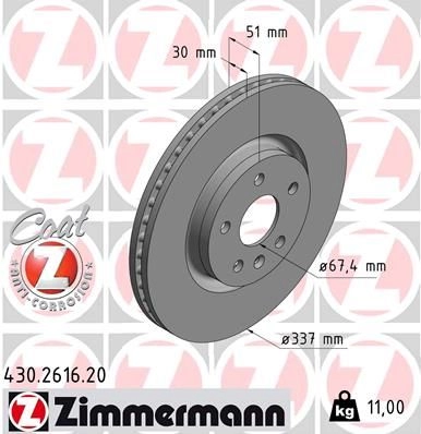 Тормозной диск ZIMMERMANN 430261620 ZCJCR 5Q 906771 изображение 0