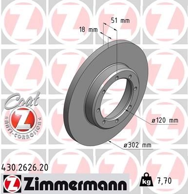 Тормозной диск ZIMMERMANN 906786 430262620 0M1 0E0 изображение 0