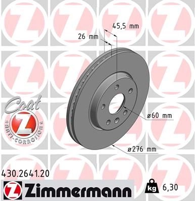 Тормозной диск ZIMMERMANN 9ZAH W 906804 430264120