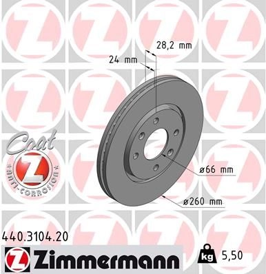 Тормозной диск ZIMMERMANN 906893 GG6EAD W 440310420 изображение 0