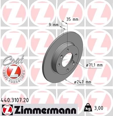 Тормозной диск ZIMMERMANN NB XS0 440310720 906898 изображение 0