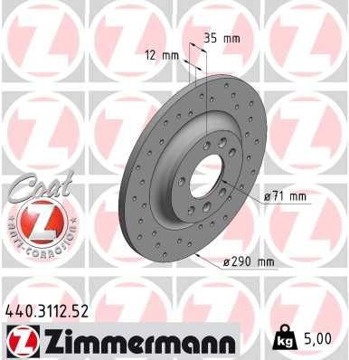 Тормозной диск ZIMMERMANN 3Q2 A6 1437930290 440311252