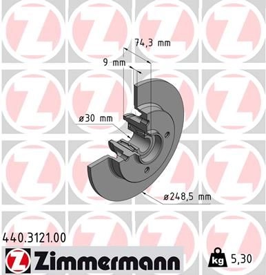 Тормозной диск ZIMMERMANN 906915 440312100 UX ND3M5 изображение 0