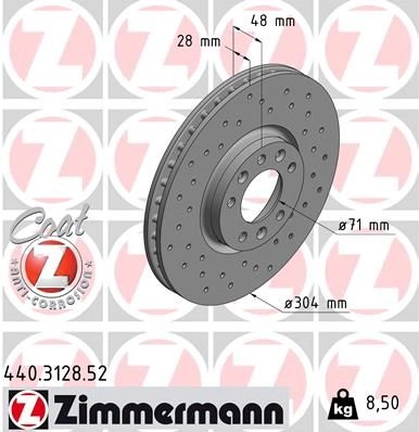 Тормозной диск ZIMMERMANN 440312852 1437878616 UK LYTI изображение 0