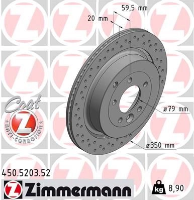 Тормозной диск ZIMMERMANN 450520352 M7F AXFW 1425077198 изображение 0