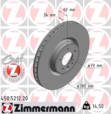 Тормозной диск ZIMMERMANN 450521220 906962 BW 2632 изображение 0