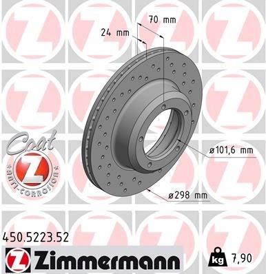 Тормозной диск ZIMMERMANN 450522352 1437878576 Z5S 7DJ1 изображение 0