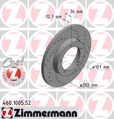 Тормозной диск ZIMMERMANN D H20X 460100552 906966 изображение 0