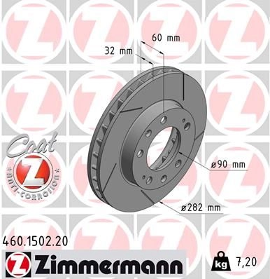 Тормозной диск ZIMMERMANN 906976 460150220 WEZ YJ