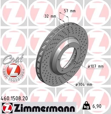 Тормозной диск ZIMMERMANN 906985 460150820 C 4ZSVZX