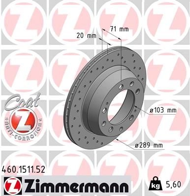 Тормозной диск ZIMMERMANN L TXWQ 906989 460151152