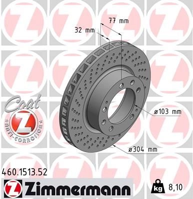 Тормозной диск ZIMMERMANN 460151352 K4F BA 906993 изображение 0