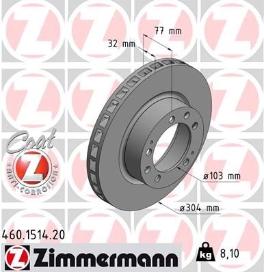 Тормозной диск ZIMMERMANN LNL 7R 460.1514.20 906994