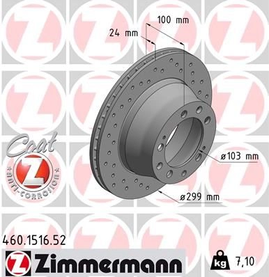 Тормозной диск ZIMMERMANN 460151652 HSQRD MY 906999