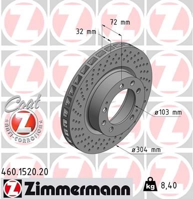 Тормозной диск ZIMMERMANN 460152020 7T8 JVU5 907006 изображение 0