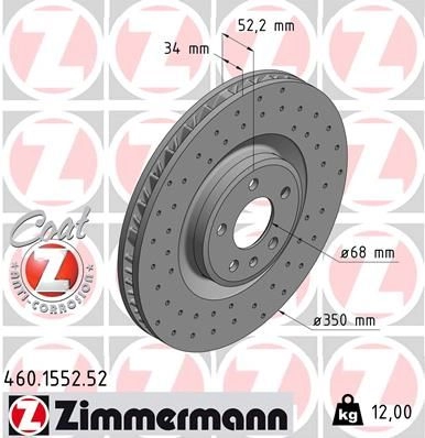 Тормозной диск ZIMMERMANN 460155252 VS OY6 907020 изображение 0