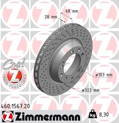 Тормозной диск ZIMMERMANN R84P H 907036 460156720