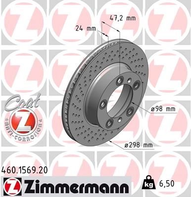 Тормозной диск ZIMMERMANN 460.1569.20 FNXXU 0Y 907038