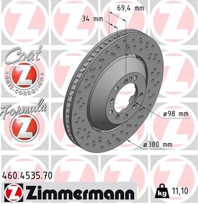 Тормозной диск ZIMMERMANN 1437879189 460453570 9 FWTYMH