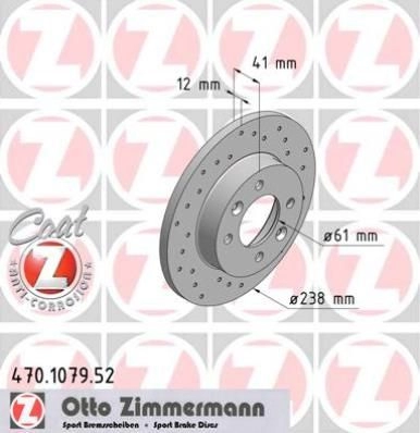Тормозной диск ZIMMERMANN RVZ 42B6 470107952 907064