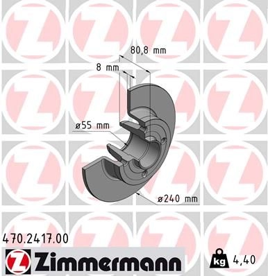 Тормозной диск ZIMMERMANN 470.2417.00 907088 CHFA R изображение 0