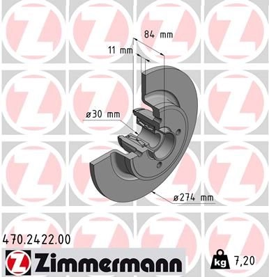 Тормозной диск ZIMMERMANN 470242200 E6PX KD 907094 изображение 0