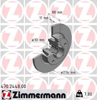 Тормозной диск ZIMMERMANN 0I 6RN8E 470244800 907126 изображение 0