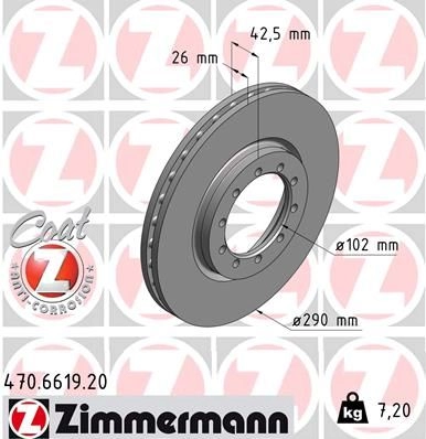 Тормозной диск ZIMMERMANN 1211196979 470661920 L XW5PU4