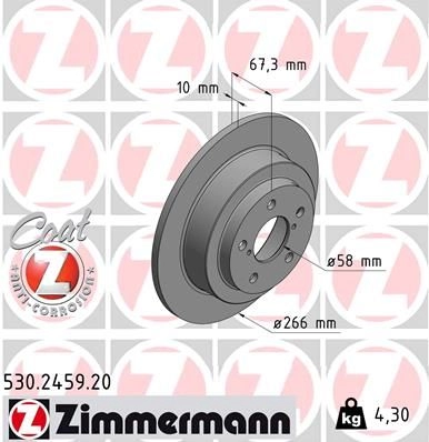 Тормозной диск ZIMMERMANN 1 0T02 907170 530245920 изображение 0