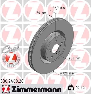Тормозной диск ZIMMERMANN TJME 1HG 907171 530246020 изображение 0