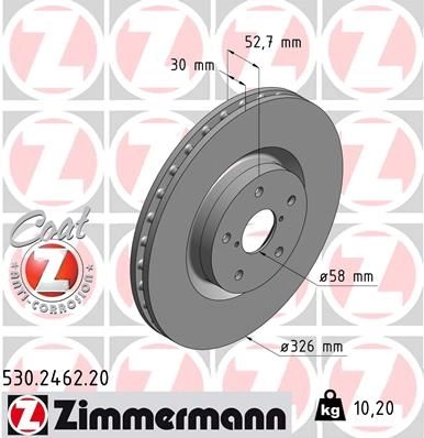 Тормозной диск ZIMMERMANN 530246220 907175 M TXOO изображение 0