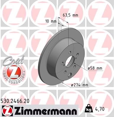 Тормозной диск ZIMMERMANN E OVFF 530246620 907182