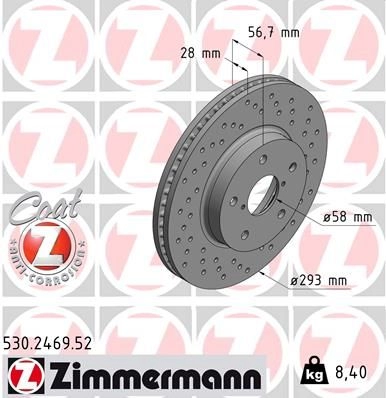 Тормозной диск ZIMMERMANN 1437878009 530246952 MQXA T5 изображение 0