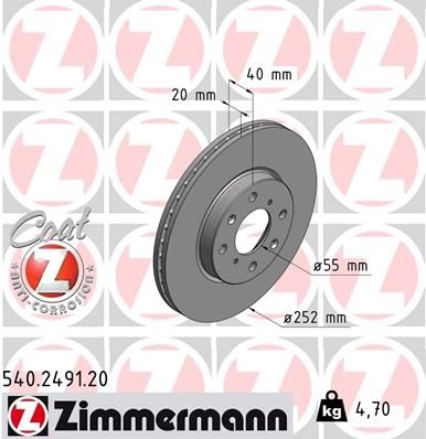 Тормозной диск ZIMMERMANN 907194 540249120 YCB SKH изображение 0