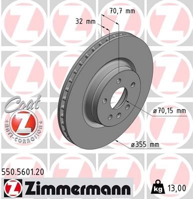 Тормозной диск ZIMMERMANN 1437878041 M QCA6 550560120