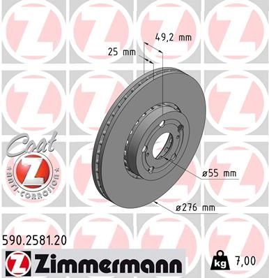 Тормозной диск ZIMMERMANN 907275 MT28TU 3 590258120 изображение 0